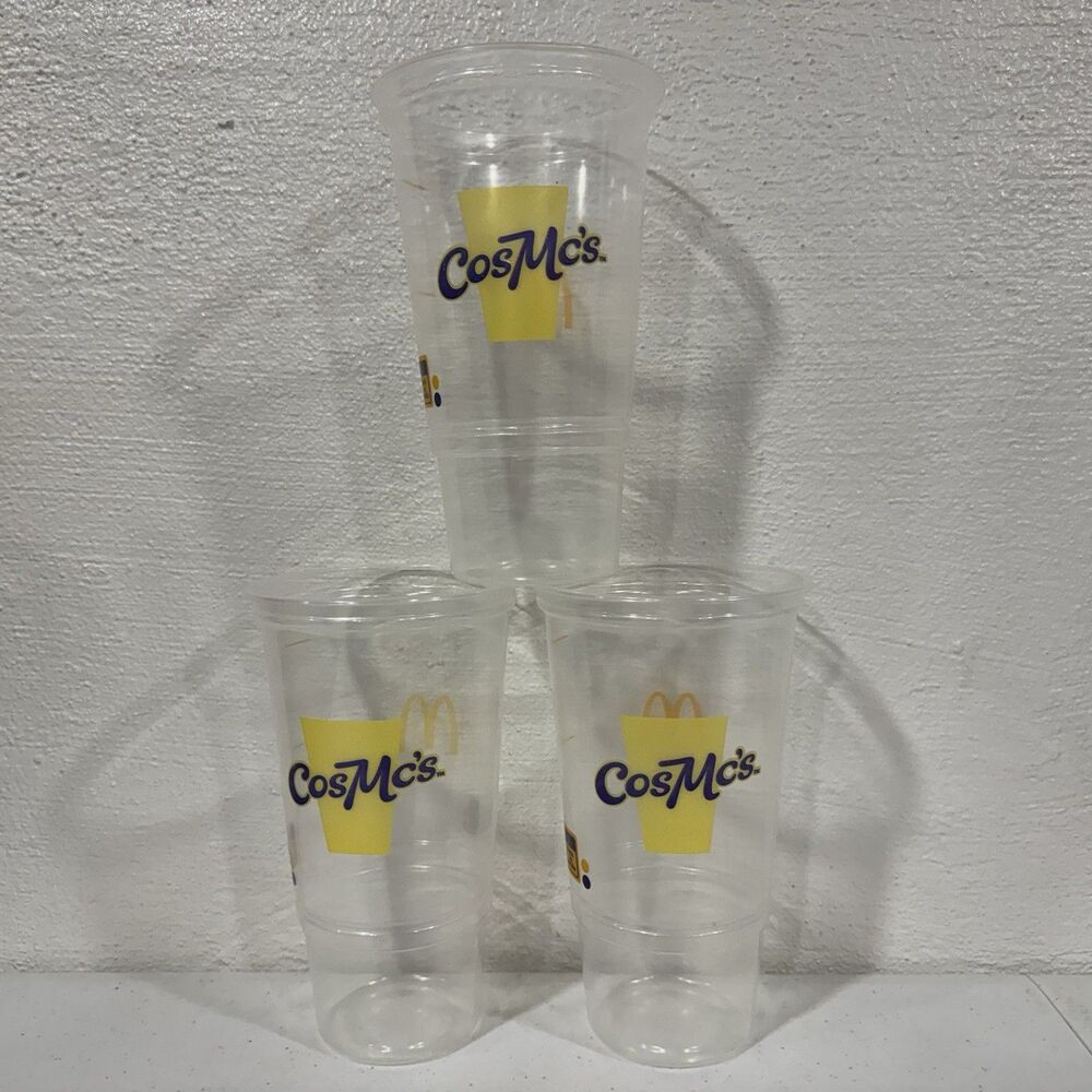 CosMc's McDonald's Spinoff Beverage Cooler Cup Collectible CosMc Set of 3